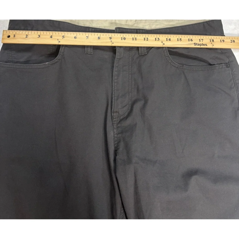 PrAna Breathe Pants Men Gray Excellent Organic Cotton Stretch Straight 38x32
